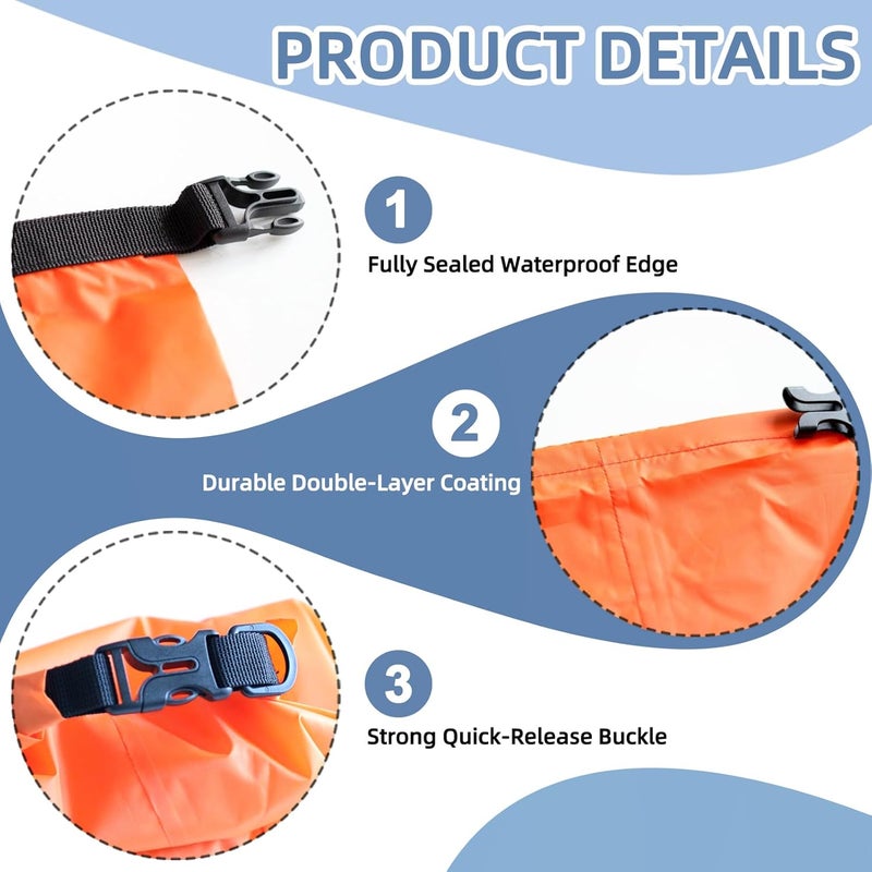 ILZAR Store 6PCS Dry Bags Waterproof, Lightweight Dry Bags for Kayaking Waterproof，Outdoor Waterproof Bag for Kayaking Hiking Boating Camping - Image 4